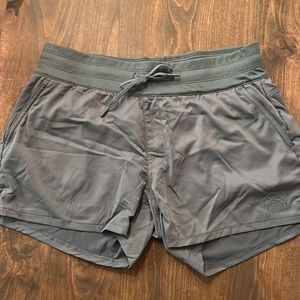 Blue/gray north face shorts